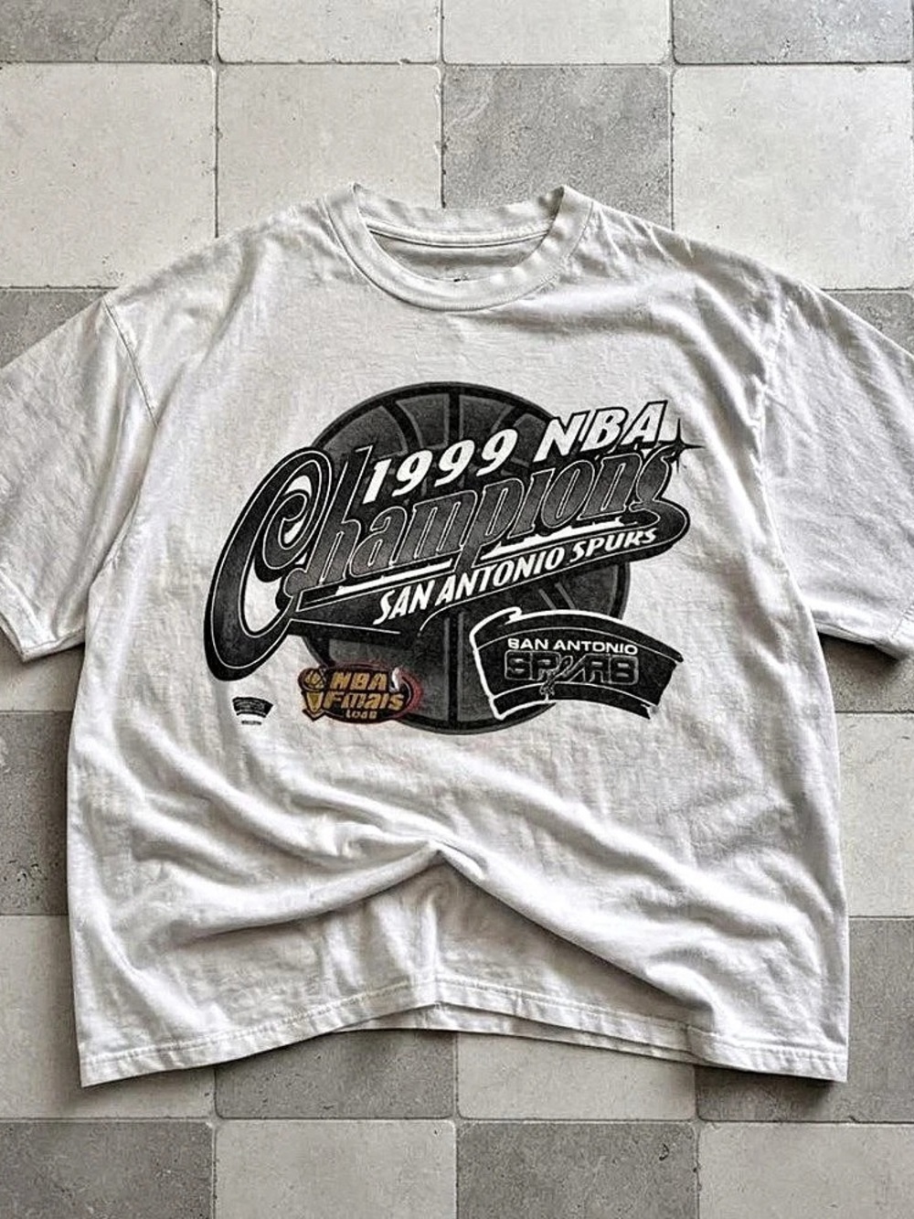 1999 NBA Champions San Antonio Spurs Graphic Tee in White